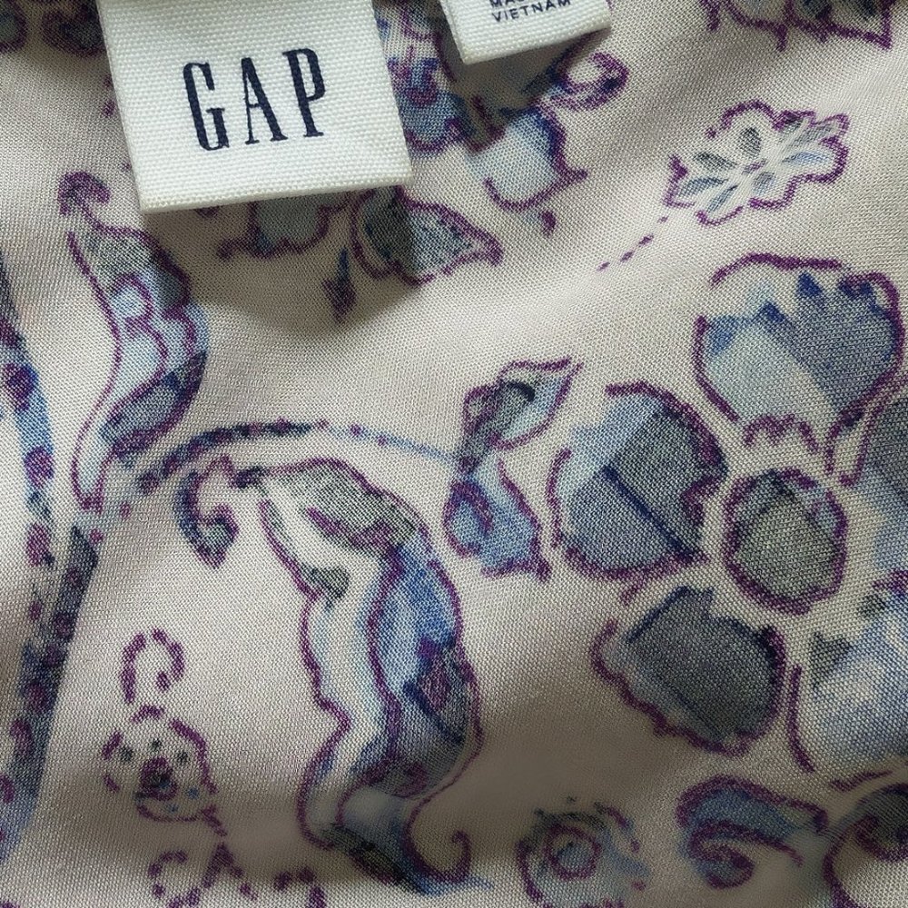 Gap Floral Shift Dress XS Extra Small Womens Pink Lilac Blue V-Neck Sleeveless - Picture 8 of 10